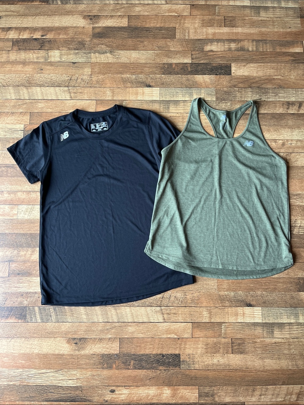 New Balance Lot of Two Tops Olive Green Racerback Tank Top - Women's Athletic